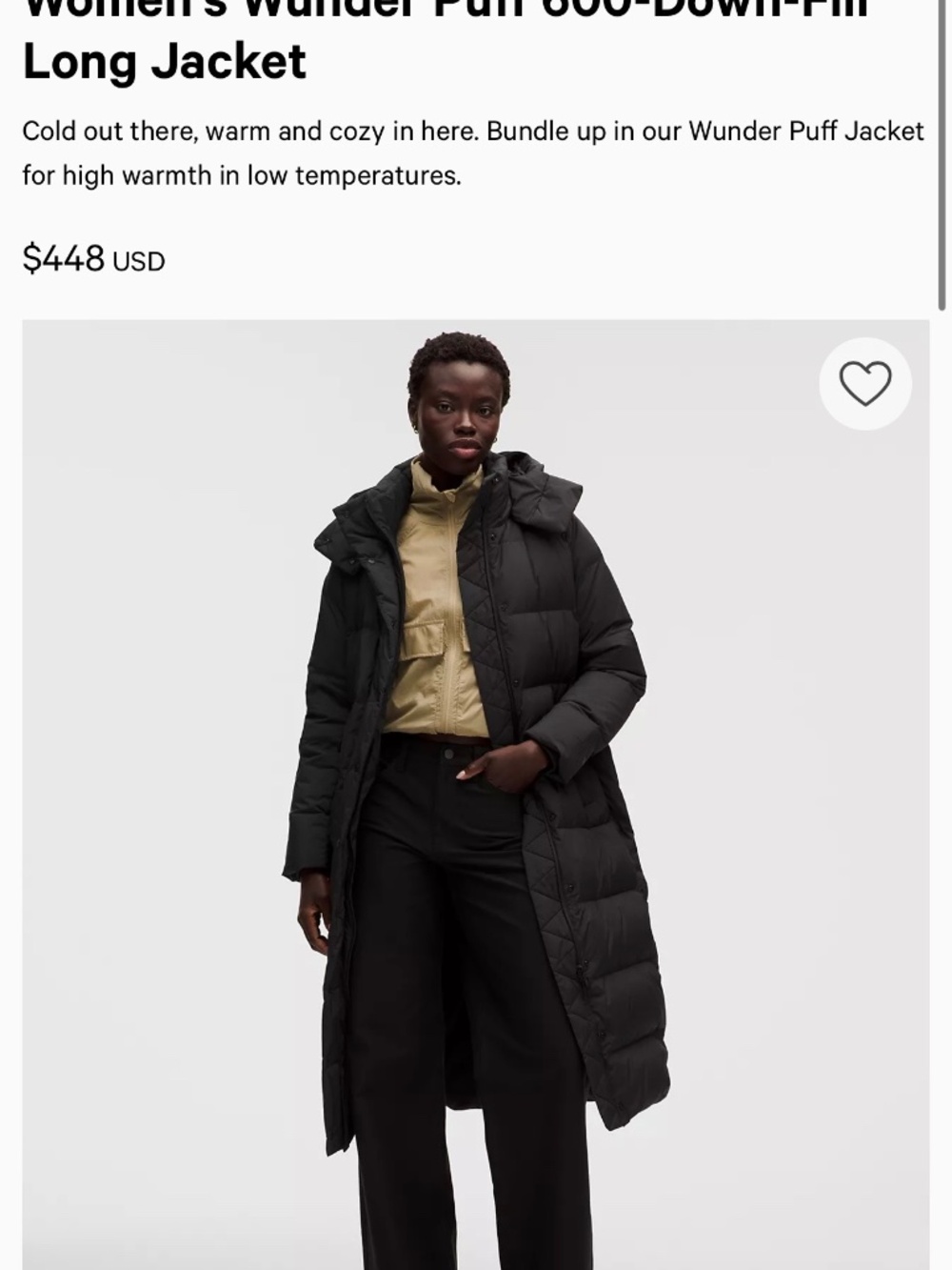 Women's Wunder Puff 600-Down-Fill Long Jacket